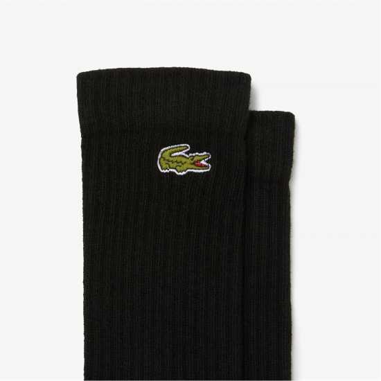 Lacoste Мъжки Чорапи С Ластик 3Бр. 3 Pack Crew Socks Черно 8VM 