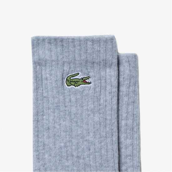 Lacoste Мъжки Чорапи С Ластик 3Бр. 3 Pack Crew Socks Черно/Бяло/Сиво TYA 