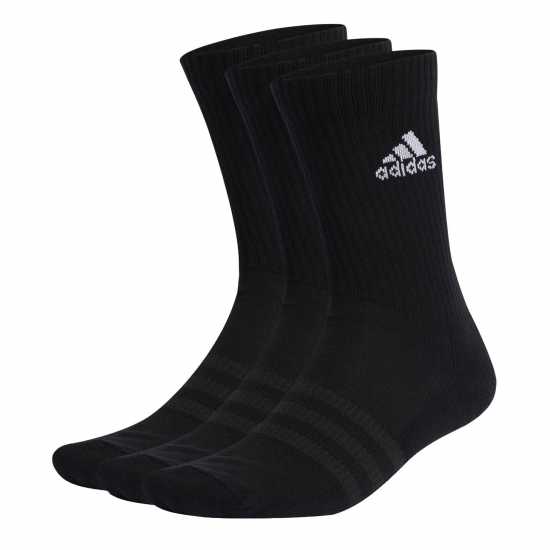 Adidas Cushioned Crew Socks 3 Pairs Juniors Черно/Бяло Детски чорапи