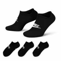 Nike Sportswear Everyday Essential No-Show Socks (3 Pairs) Black/White Дамски чорапи