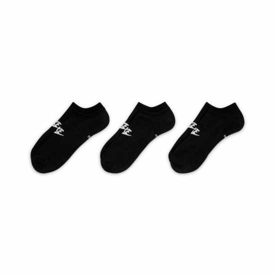 Nike Sportswear Everyday Essential No-Show Socks (3 Pairs) Black/White Дамски чорапи