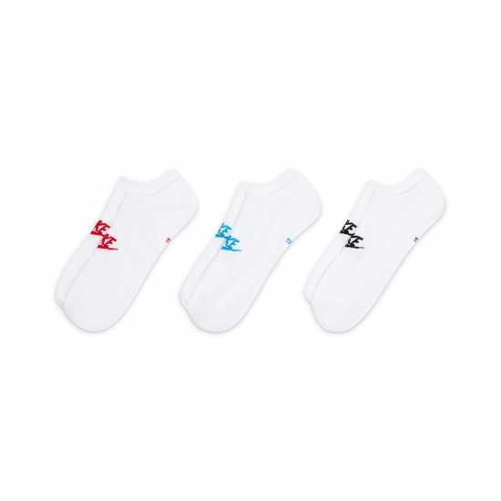 Nike Sportswear Everyday Essential No-Show Socks 3 Pairs Бял/Многоцветно Атлетика