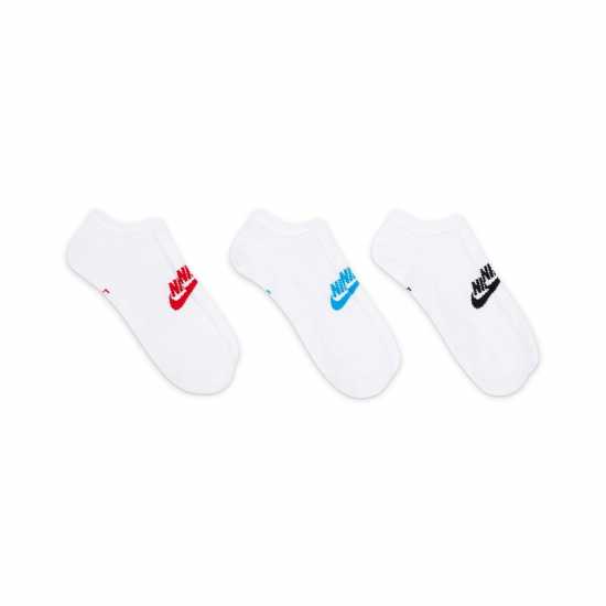 Nike Sportswear Everyday Essential No-Show Socks 3 Pairs Бял/Многоцветно Атлетика