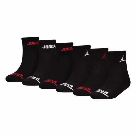 Air Jordan 6Pk Ankle Sock Juniors Black Детски чорапи