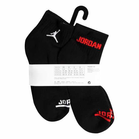 Air Jordan 6Pk Ankle Sock Juniors Black Детски чорапи