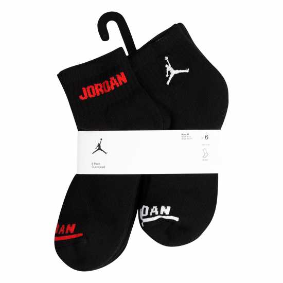 Air Jordan 6Pk Ankle Sock Juniors Black Детски чорапи