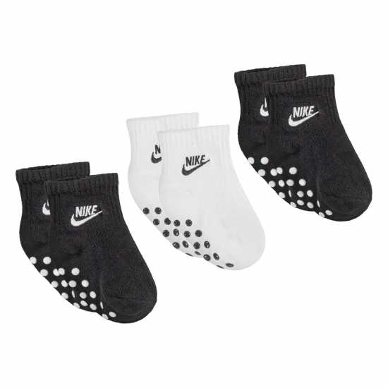 Nike Grippy Sock 3Pk Baby Черно/Бяло Детски чорапи