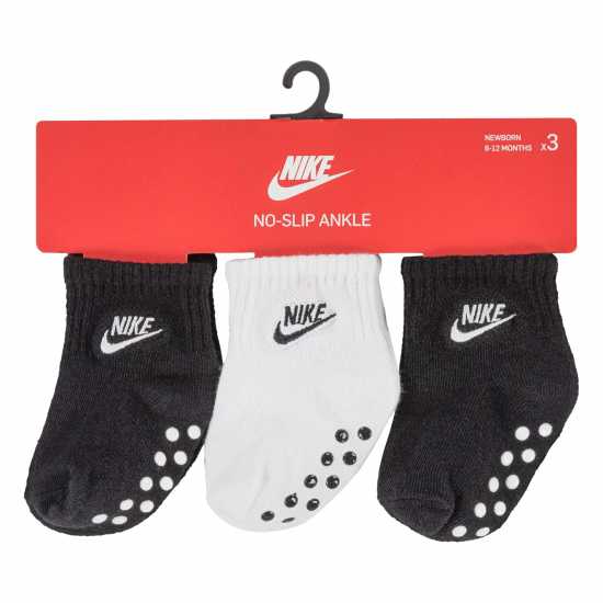 Nike Grippy Sock 3Pk Baby Черно/Бяло Детски чорапи