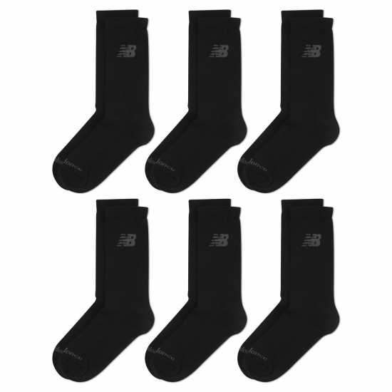 New Balance 6 Pack Of Crew Socks Juniors Черно 