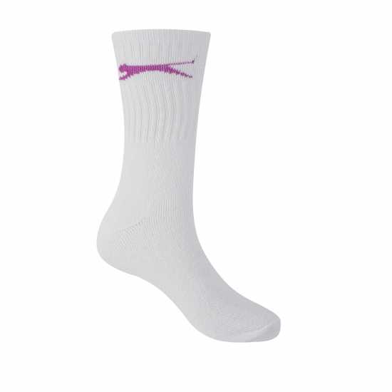 Slazenger Дамски Чорапи 5 Pack Crew Socks Ladies Бяло Дамски чорапи