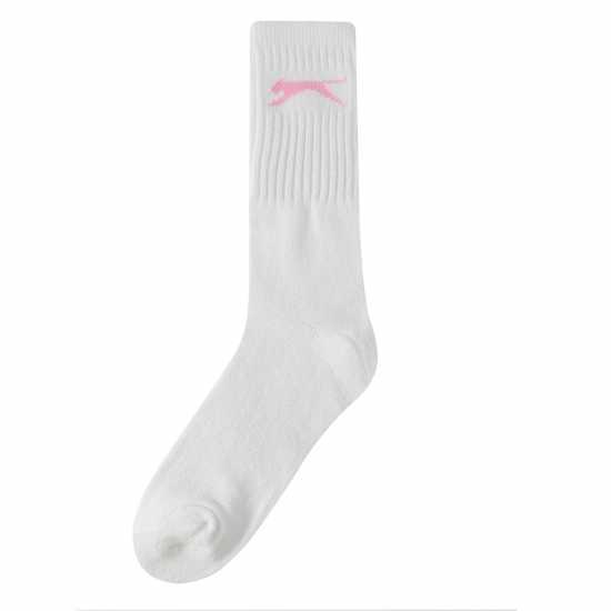 Slazenger Дамски Чорапи 5 Pack Crew Socks Ladies Бяло Дамски чорапи