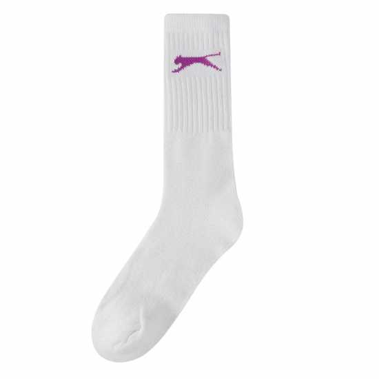 Slazenger Дамски Чорапи 5 Pack Crew Socks Ladies Бяло Дамски чорапи