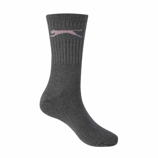 Slazenger Дамски Чорапи 5 Pack Crew Socks Ladies Тъмно асорти Дамски чорапи