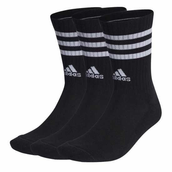 Adidas 3-Stripes Cushioned Crew Socks 3 Pairs Черно/Бяло Мъжки чорапи