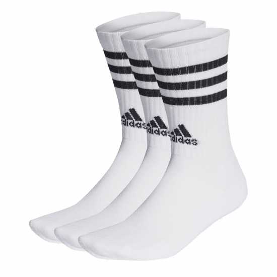 Adidas 3-Stripes Cushioned Crew Socks 3 Pairs White/Black Детски чорапи