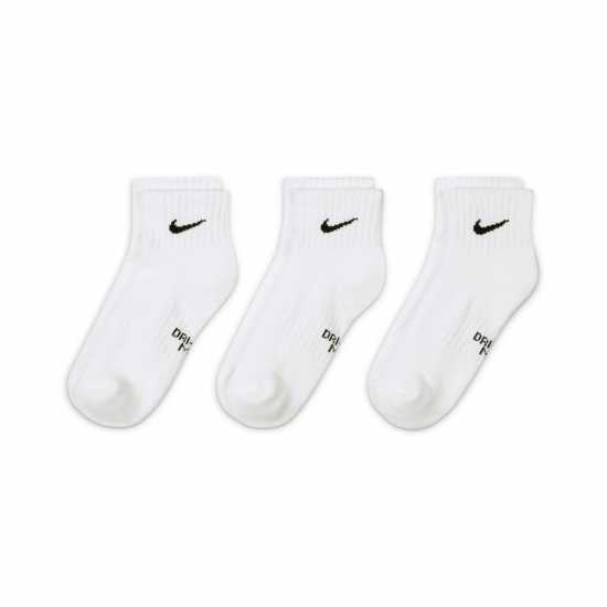 Nike Performance Cushioned Quarter Junior Boys Socks White Атлетика