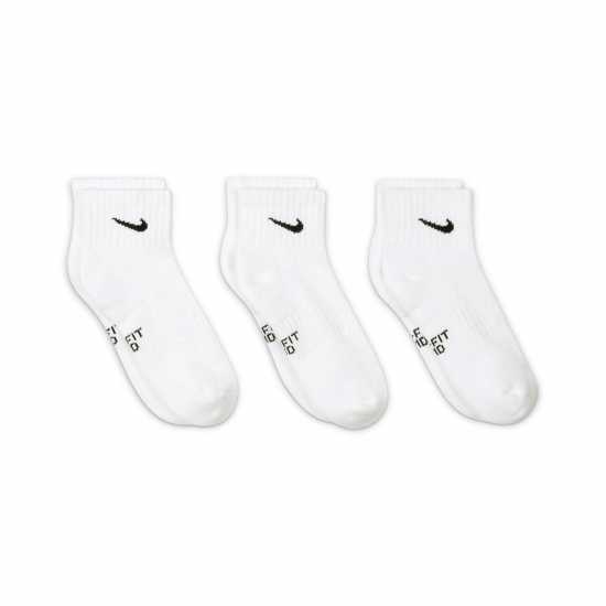 Nike Performance Cushioned Quarter Junior Boys Socks White Атлетика