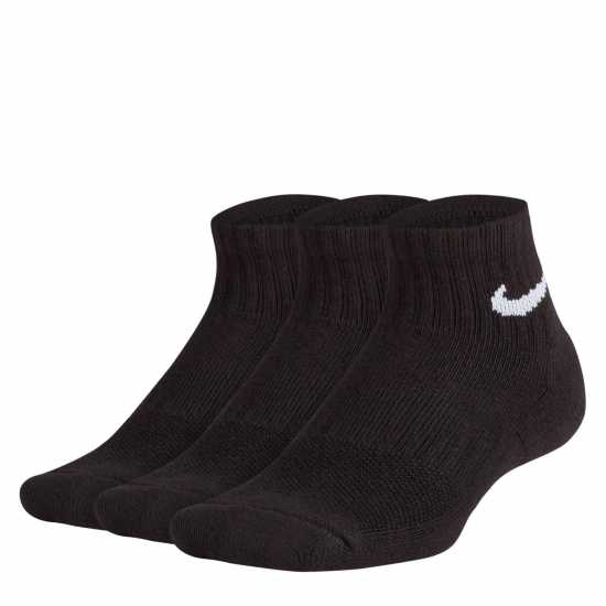 Nike Performance Cushioned Quarter Junior Boys Socks Black Атлетика