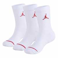 Air Jordan Jordan 3 Pack Crew Socks Infant's White Детски чорапи