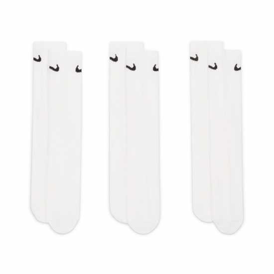 Nike Everyday Lightweight Training Crew Socks (3 Pairs) White/(Black) 