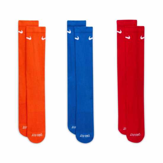 Nike Мъжки Чорапи 3 Pack Crew Socks Mens Многоцветно Мъжки чорапи