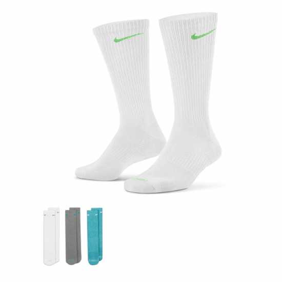 Nike Мъжки Чорапи 3 Pack Crew Socks Mens Бяло Мъжки чорапи