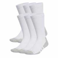 Adidas Aeroready Crew 6 Pack Socks Mens Бяло/Сиво Мъжки чорапи