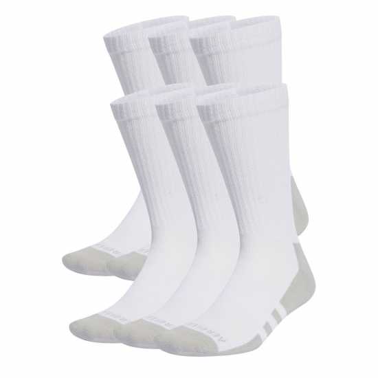 Adidas Aeroready Crew 6 Pack Socks Mens Бяло/Сиво Мъжки чорапи