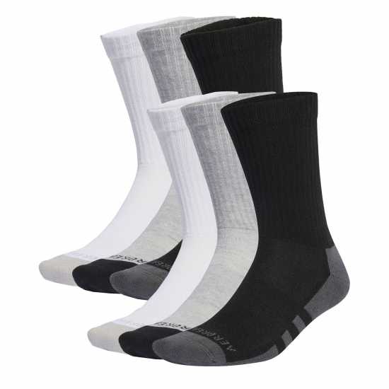 Adidas Aeroready Crew 6 Pack Socks Mens Сиво/Бяло/Черно Мъжки чорапи