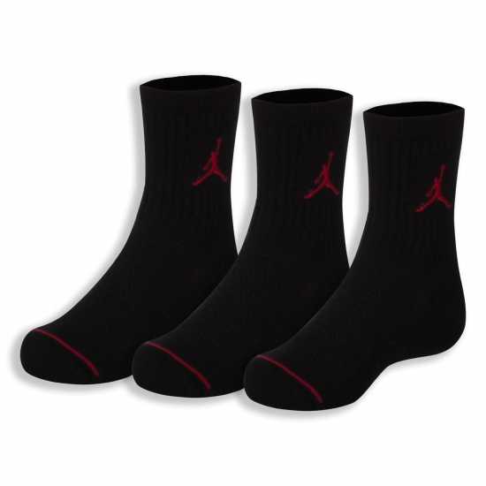 Мъжки Чорапи С Ластик 3Бр. Air Jordan 3 Pack Crew Socks Juniors Черно Детски чорапи