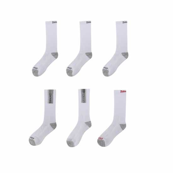 Everlast 6Pk Crew Sock Mens Бял Висящ Мъжки чорапи