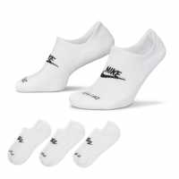 Nike Plus Cushioned  Footie 3Pk Socks Бяло/Черно 