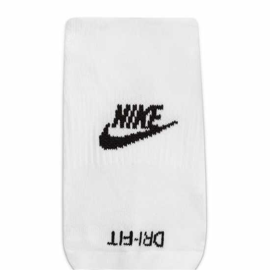 Nike Plus Cushioned  Footie 3Pk Socks Бяло/Черно 