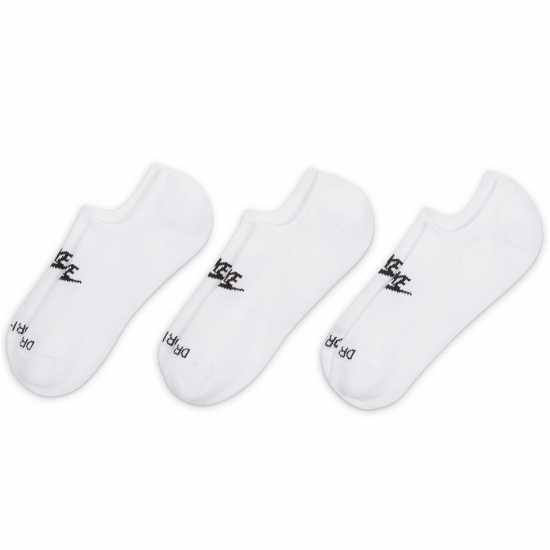 Nike Plus Cushioned  Footie 3Pk Socks Бяло/Черно 