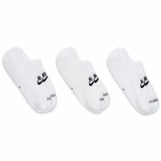 Nike Plus Cushioned  Footie 3Pk Socks Бяло/Черно 