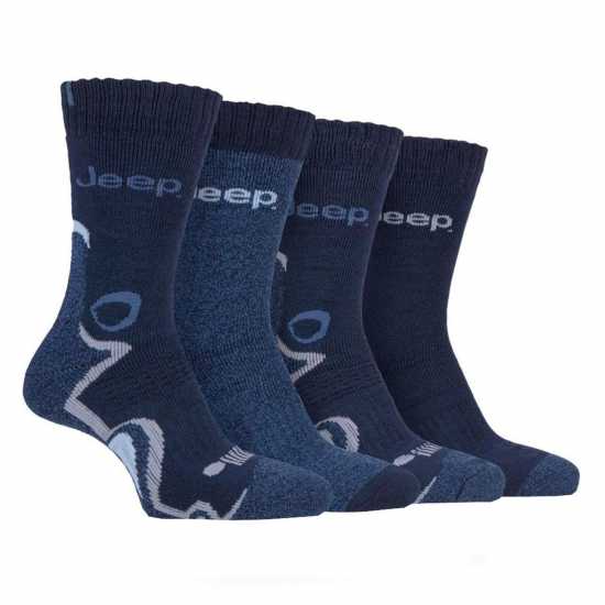 Jeep 4 Pack Performance Boot Socks Mens Нави печат Мъжки чорапи