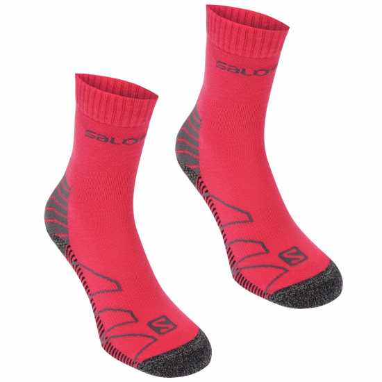 Salomon Lightweight 2 Pack Walking Socks Ladies Фуксия/Сиво Дамски чорапи