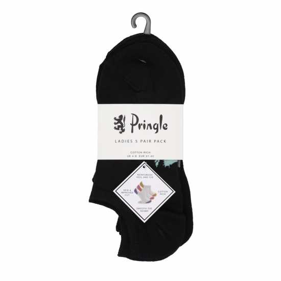 Pringle 5 Pack Trainer Sock Ladies Черно Атлетика