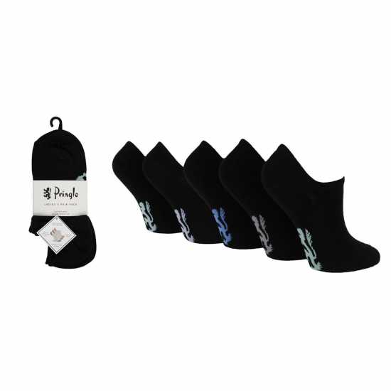 Pringle 5 Pack Trainer Sock Ladies Черно Атлетика