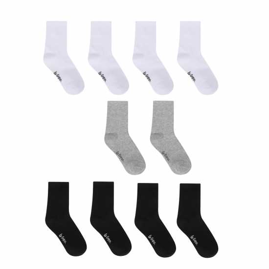 Lee Cooper Back To School Qrtr Sock 10Pk Junior Разнообразни Детски чорапи