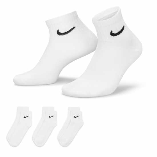 Nike Everyday Lightweight Training Ankle Socks (3 Pairs) Бяло Мъжки чорапи