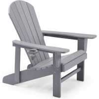Vonhaus - Grey Adirondack Chair Grey Лагерни маси и столове