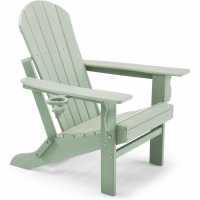Vonhaus Grey Folding Adirondack Chair - Foldable Green Лагерни маси и столове
