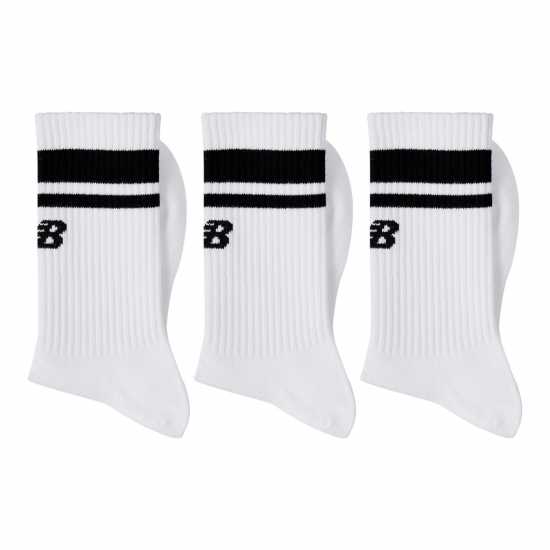 New Balance 3 Pack Striped Crew Socks Бяло 