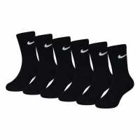 Nike 6Pk Dri-Fit Crew Sock Childs Black Детски чорапи