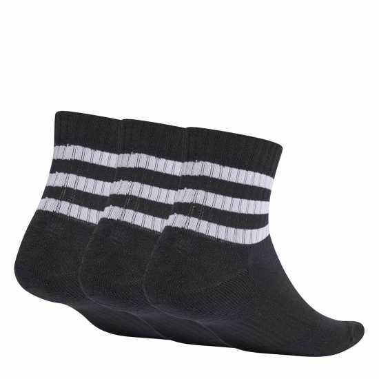 Adidas 3/4 Чорапи 3Бр. 3 Stripe Quarter Sock 3 Pack Черно/Бяло Мъжки чорапи