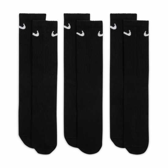 Nike Everyday Lightweight Training Crew Socks (3 Pairs) Black/White Мъжки чорапи