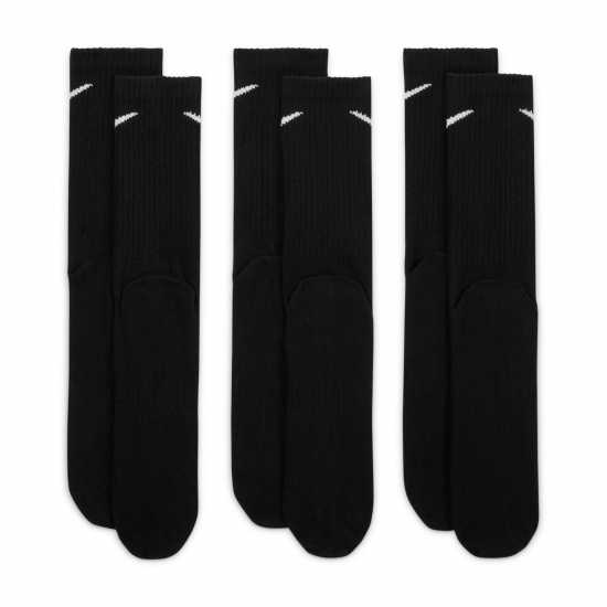 Nike Everyday Lightweight Training Crew Socks (3 Pairs) Black/White Мъжки чорапи