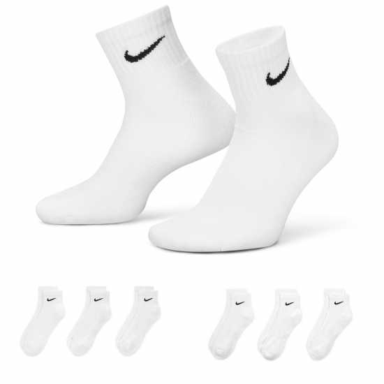 Nike Everyday Cushioned Training Ankle Socks (6 Pairs) Бяло/Черно Мъжки чорапи