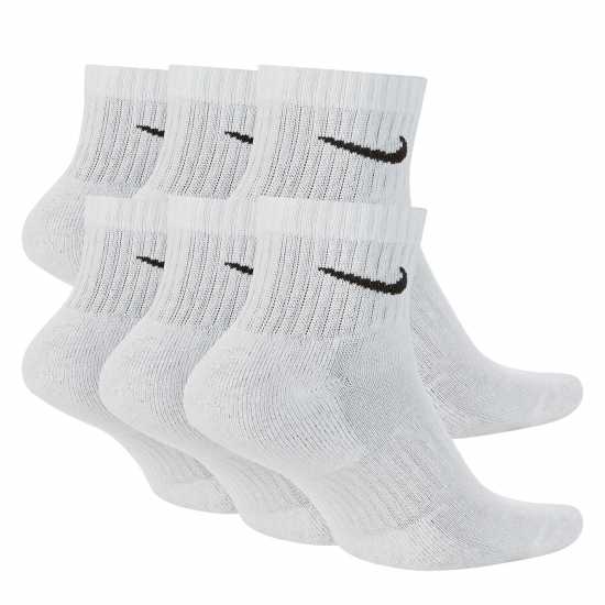 Nike Everyday Cushioned Training Ankle Socks (6 Pairs) Бяло/Черно Мъжки чорапи